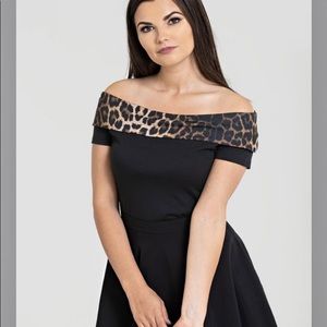 NWOT Hell Bunny Panthera leopard print ballet neck top